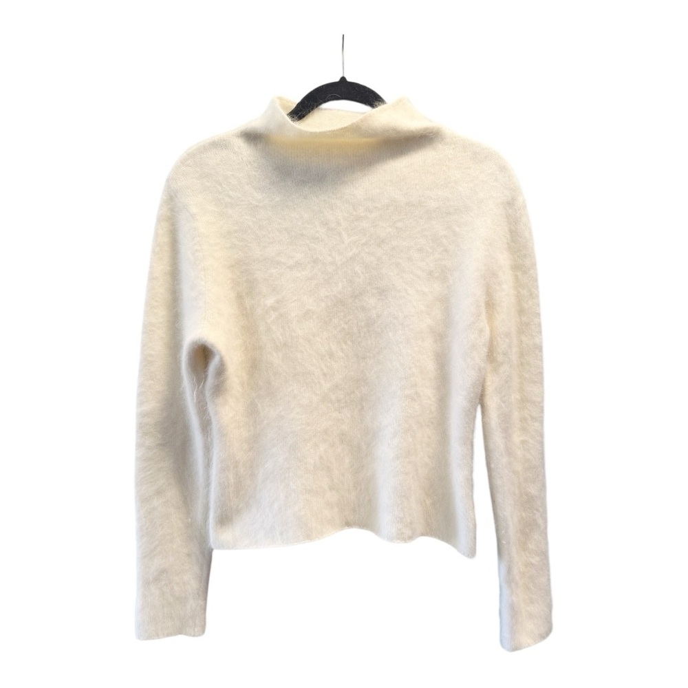 Twiggy Ivory Cream Angora Wool Blend Turtleneck Sweater